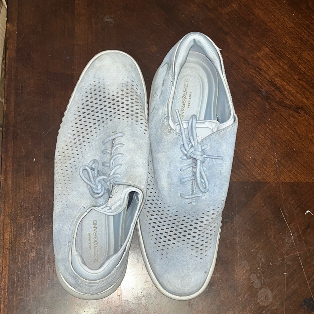 Cole Haan Men's Light Blue Suede Oxfords